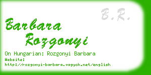 barbara rozgonyi business card